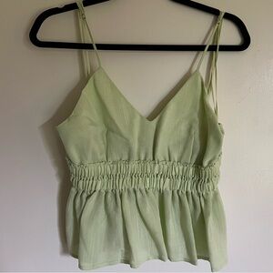 Sage Green Smocked V-Neck Camisole